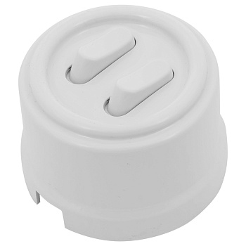 BIRONI Лизетта Пластик Белый Кнопка 2-кл (клавишный) B1-222-21-PB