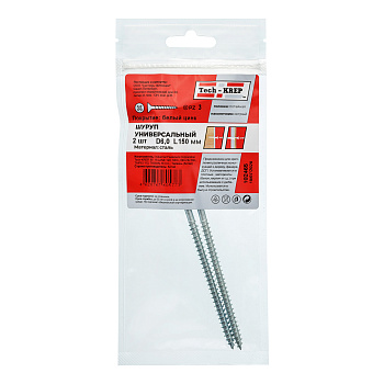 Tech-Krep Саморез ШУц 6,0х150 пот. гол. (2 шт) - пакет 102465