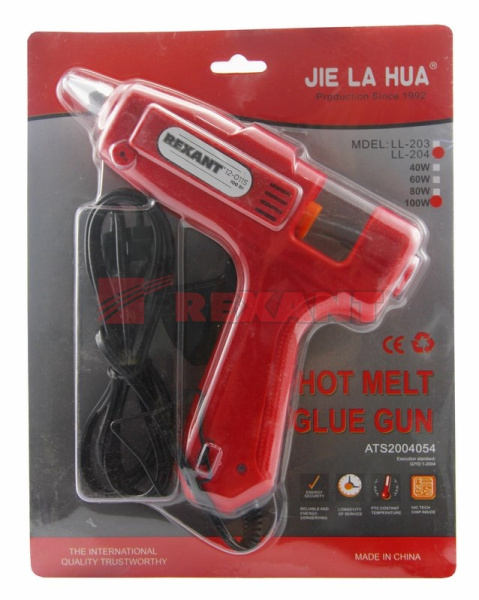 Купить Пистолет клеевой 100Вт Ø11мм С КНОПКОЙ (блистер) Rexant 12-0115