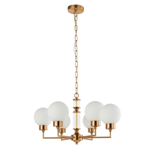 Купить Favourite 2670-6P подвесная люстра Каркас цвета античной латуни, плафоны из матового стекла