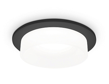 Ambrella Встраиваемый точечный светильник с акрилом TN1312 SBK/FR черный песок/белый матовый GU5.3 D98*45