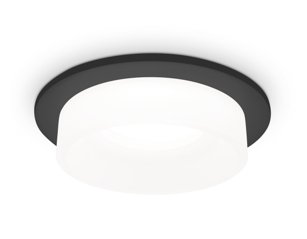 Ambrella Встраиваемый точечный светильник с акрилом TN1312 SBK/FR черный песок/белый матовый GU5.3 D98*45