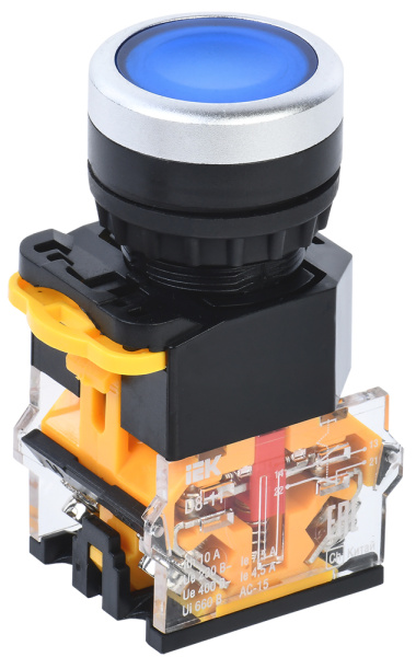 IEK Кнопка D8-11 d=22мм 1з+1р синяя