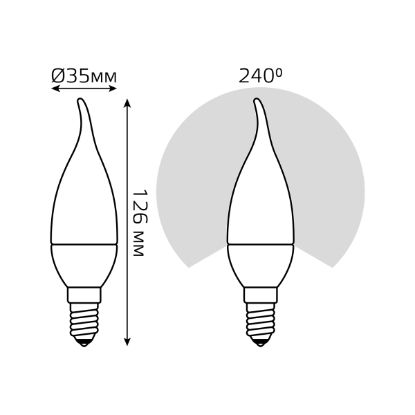 Купить Gauss Лампа Свеча на ветру 6.5W 550lm 6500K E14 LED 1/10/50 104101307