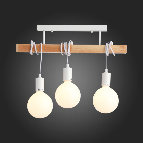 Купить Evoluce SL1142.503.03 Светильник потолочный Белый, Светлое дерево E27 3*60W