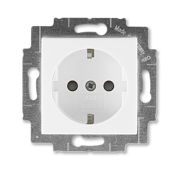 ABB EPJ Levit белый / белый Розетка с заземлением со шторками 2CHH203457A6003
