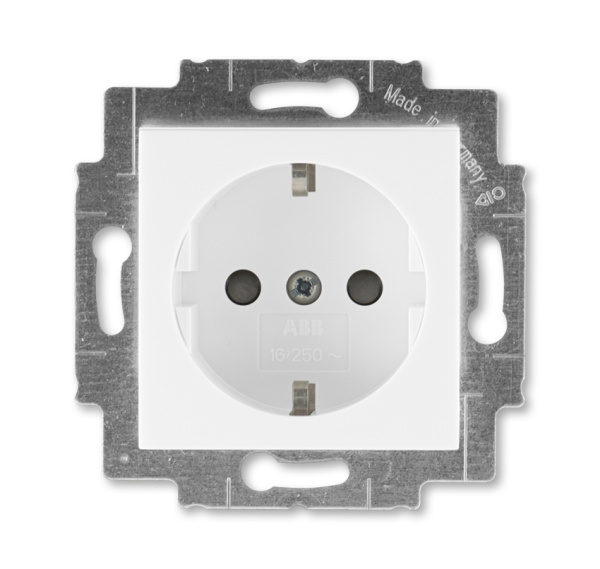 ABB EPJ Levit белый / белый Розетка с заземлением со шторками 2CHH203457A6003