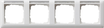 Gira Standard 55 Белый глянцевый Рамка 4-ая горизонтальная с полем для надписи 109403