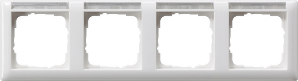 Gira Standard 55 Белый глянцевый Рамка 4-ая горизонтальная с полем для надписи 109403