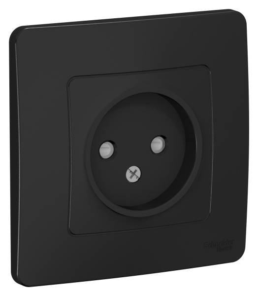 Купить Systeme Electric Blanca внутр Антрацит Розетка б/з со шторками, 16А, 250В