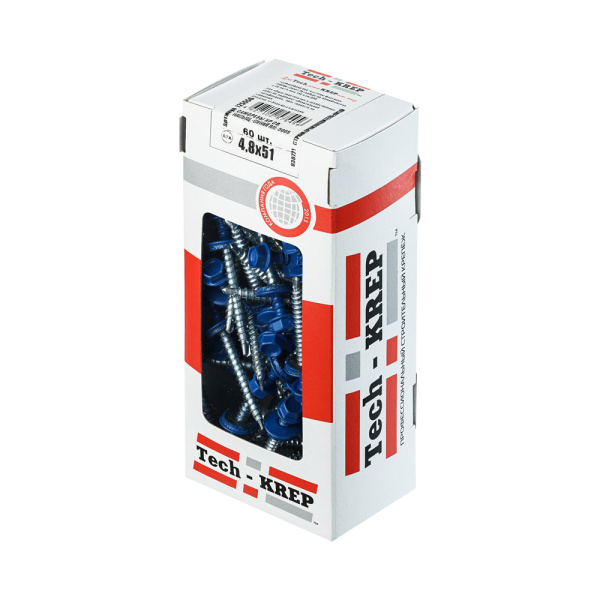 Tech-Krep Саморез КР св. 4,8х51 RAL-5005 (насыщ. синий) (60 шт) - коробка с ок 125556