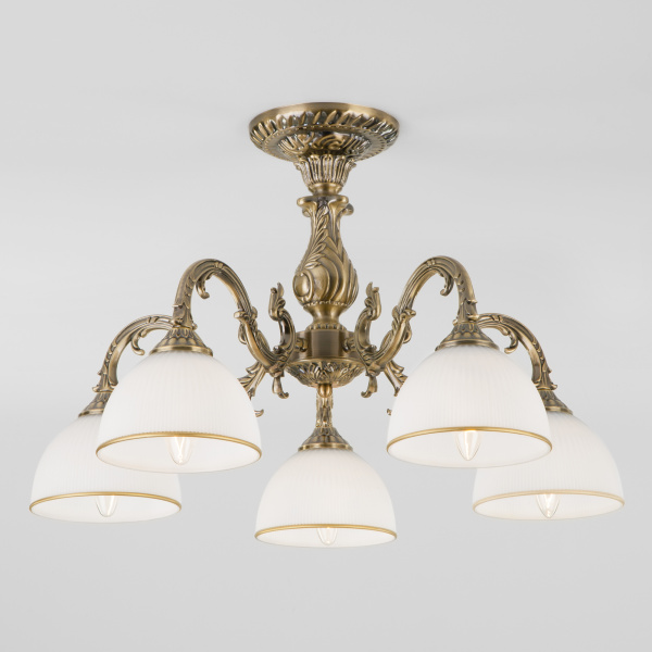 Eurosvet Классическая люстра со стеклянными плафонами 60106/5 античная бронза a045755