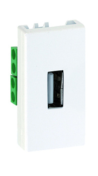 Simon 27 Мех Слоновая кость Разъём USB тип "А", узкий, винты, S27 2701090-031