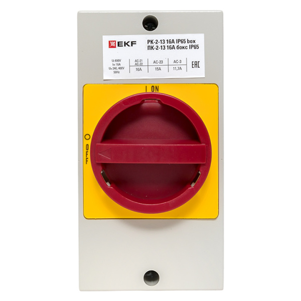 Купить Переключатель кулачковый ПК-2-13 16А 3P "ВКЛ-ВЫКЛ" с блокировкой в боксе IP65 EKF PROxima