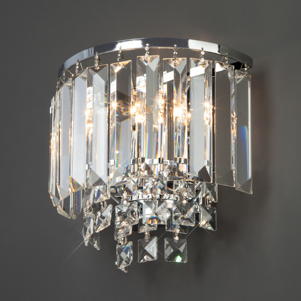 Купить Eurosvet 10121/2 Светильник настенный хром/прозрачный хрусталь Strotskis a055331
