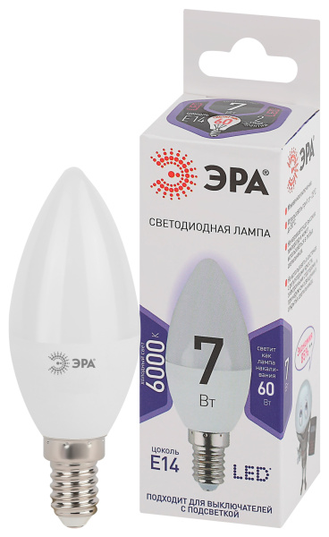 ЭРА LED B35-7W-860-E14 (диод, свеча, 7Вт, хол, E14)