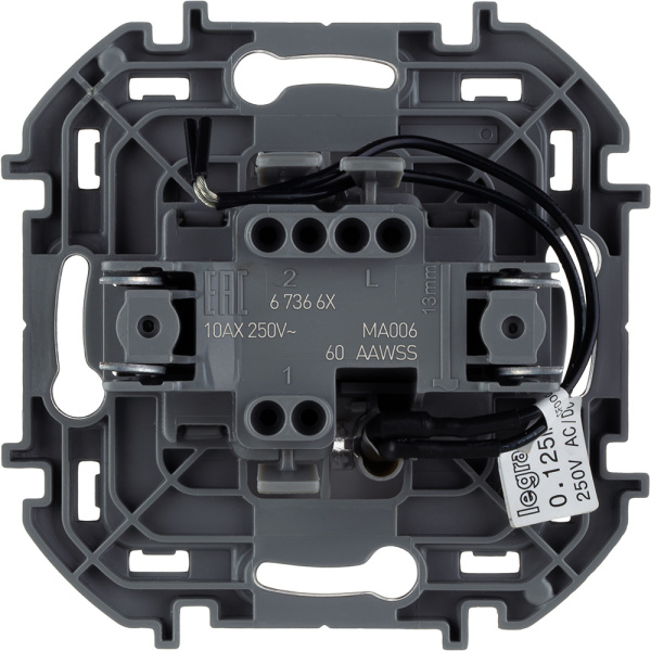 Купить Legrand INSPIRIA Белый Переключатель одноклавишный с подсветкой/индикацией 10 AX - 250 В 673660