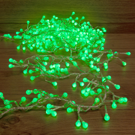 NEON-NIGHT Гирлянда "Мишура LED" 3 м прозрачный ПВХ, 288 диодов, цвет зеленый 303-604