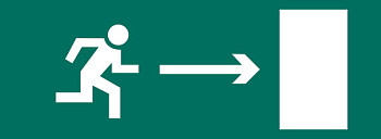 АСТЗ Наклейка "Направление к эвакуационному выходу направо" (150х300) 1005150300