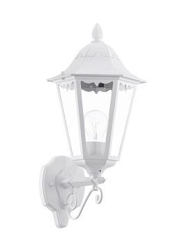 Eglo Светильник уличный настенный NAVEDO, 1х60W (E27), H475, литой алюм., белый/cтекло 93446