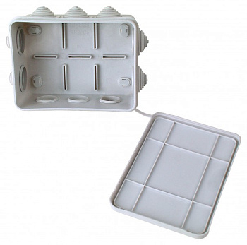 Hegel Коробка разветвительная д/откр монтажа с 10 мембранными вводами, внутр разм 190x140х70 мм, прямоуг, IP55 КР2607-И