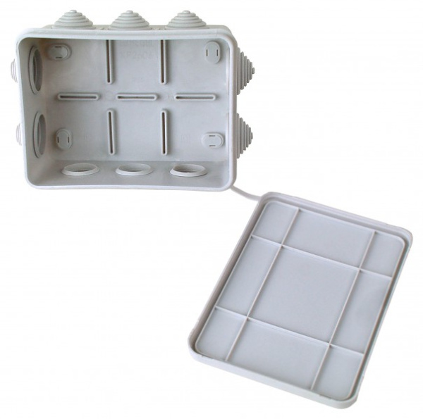 Hegel Коробка разветвительная д/откр монтажа с 10 мембранными вводами, внутр разм 190x140х70 мм, прямоуг, IP55 КР2607-И