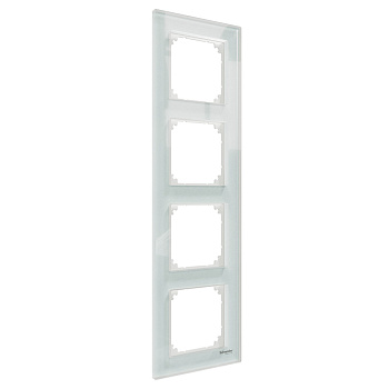 SE Merten SM M-Elegance Стекло Белый Кристалл Рамка 4-ая MTN4040-3220