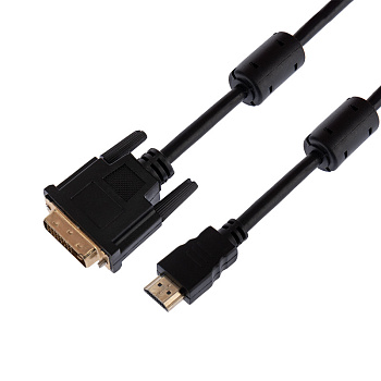 Шнур HDMI - DVI-D gold 7М с фильтрами Rexant 17-6307