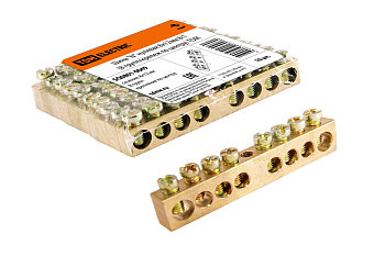 TDM Шина "N" нулевая 8х12мм 8/1 (8 групп/крепеж по центру) SQ0801-0049