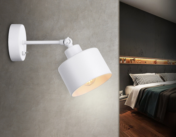 Купить Ambrella Накладной спот с выключателем в стиле лофт TR8135 WH белый E27 max 40W D120*290