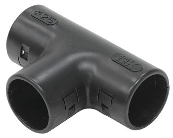 IEK Тройник открывающийся TI25G черный (5 шт/комп) CTA10D-TIG25-K02-005