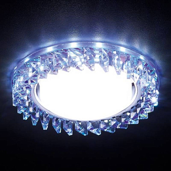 Ambrella Встраиваемый точечный светильник со светодиодной лентой G255 PR/WH хром/перламутровый хрусталь/GX53+3W(LED WHITE)