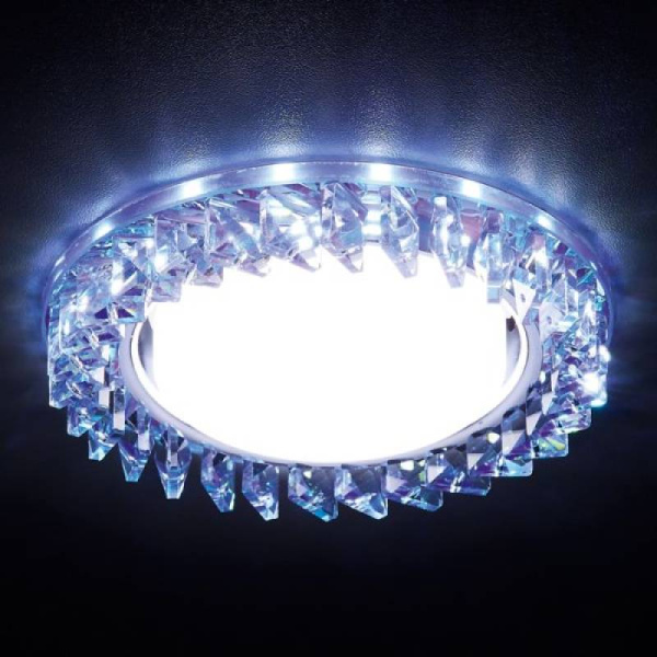 Ambrella Встраиваемый точечный светильник со светодиодной лентой G255 PR/WH хром/перламутровый хрусталь/GX53+3W(LED WHITE)