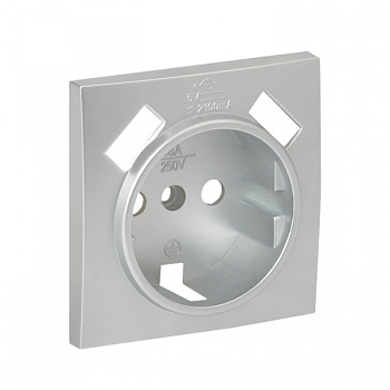 EKF PROxima Валенсия лицевая панель розетки 1-местной с/з 16А сталь с защ. штор. с 2 USB 2,1А