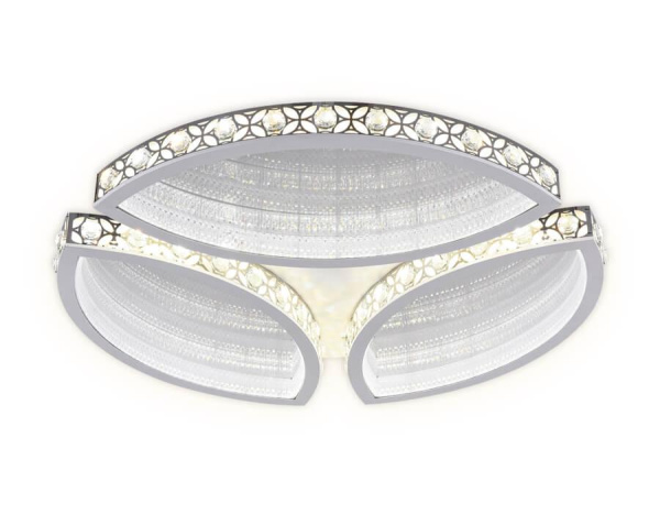 Купить Ambrella Потолочный светодиодный светильник с пультом FA9443 WH/CH белый/хром 218W D700*85 (ПДУ РАДИО 2.4)