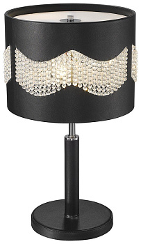 Wertmark WE394.03.024 Настольная лампа Хром, Черный/Черный, Прозрачный E27 3*40W