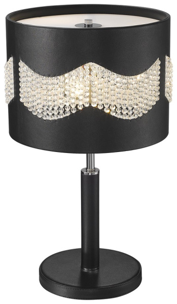 Wertmark WE394.03.024 Настольная лампа Хром, Черный/Черный, Прозрачный E27 3*40W