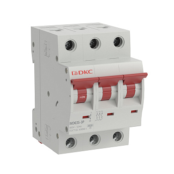 DKC Автоматический выключатель модульный YON max типа MD63S, 4,5кА, 3 полюса, хар-ка C, 25А MD63S-3PC25