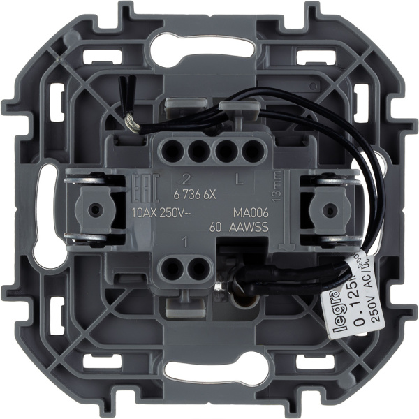 Купить Legrand INSPIRIA Алюминий Переключатель одноклавишный с подсветкой/индикацией 10 AX - 250 В 673662