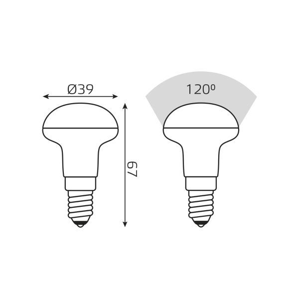 Купить Gauss Лампа Elementary R39 4W 300lm 3000K E14 LED 1/10/50 63114