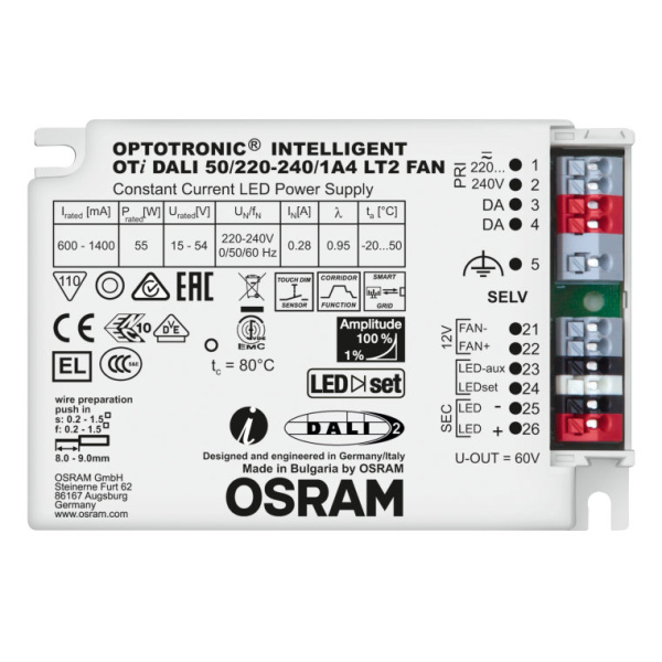Osram OTI DALI50/220-240/1A4LT2FANDIMUNV1OSRAM 4052899488182