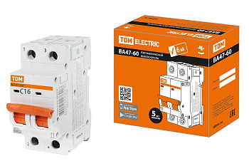 TDM Авт. выкл. ВА47-60 2Р 16А 6кА х-ка С SQ0223-0093