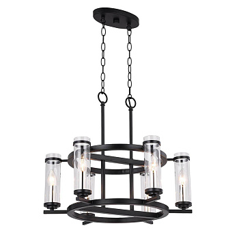 ST LUCE SL334.403.06 Люстра подвесная  Черный, Никель/Прозрачный E14 6*60W