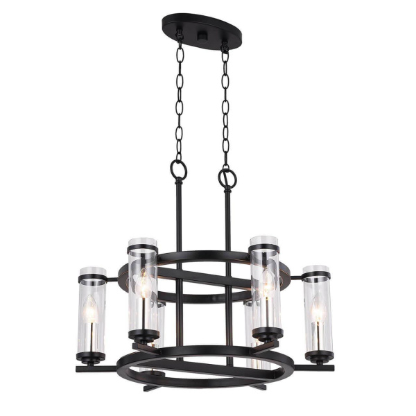 ST LUCE SL334.403.06 Люстра подвесная  Черный, Никель/Прозрачный E14 6*60W