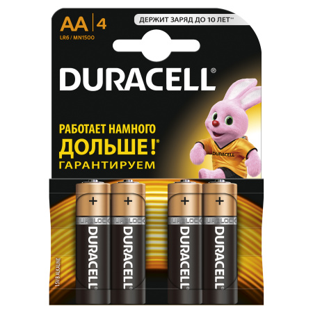Duracell 5006608 Алкалиновая батарейка типа AA / LR6 / MN 1500" LR6-4BL BASIC CN Б0026815