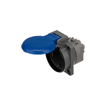 Розетка влагозащищенная с крышкой, с/з, скрытая установка,16 А, IP54 каучук Rexant 111-008