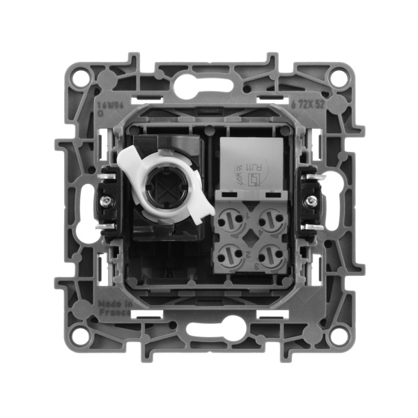 Купить Legrand Etika Алюминий Розетка телефонная + компьютер (RJ11+RJ45) 5 категория  UTP 672452