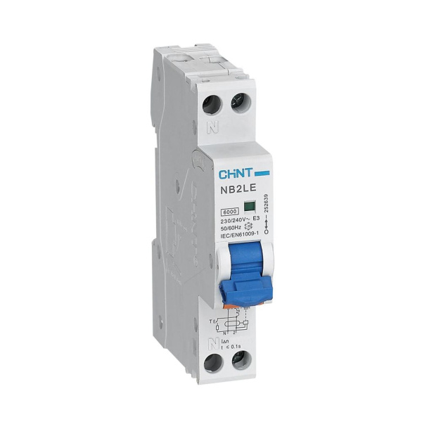 CHINT Диф. автомат NB2LE 1P+N 32A 30mA 1мод., х-ка С, электронный тип AС, 6kA 252634