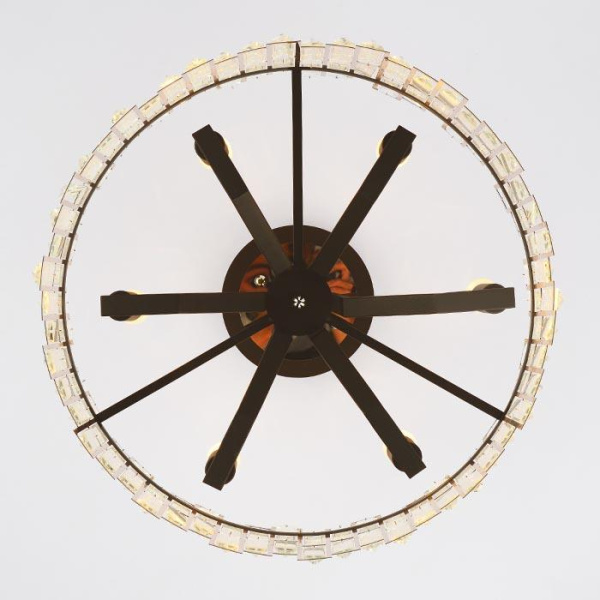 Ambrella Подвесная люстра с хрусталем TR5052 CH/BK/CL хром/черный/прозрачный E14/6 max 40W D500*380 Купить Ambrella Подвесная люстра с хрусталем TR5052 CH/BK/CL хром/черный/прозрачный E14/6 max 40W D500*380