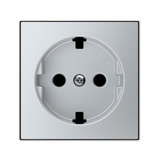 ABB SKY Серебристый алюминий Накладка для розетки SCHUKO с плоской поверхностью 2CLA858890A1301
